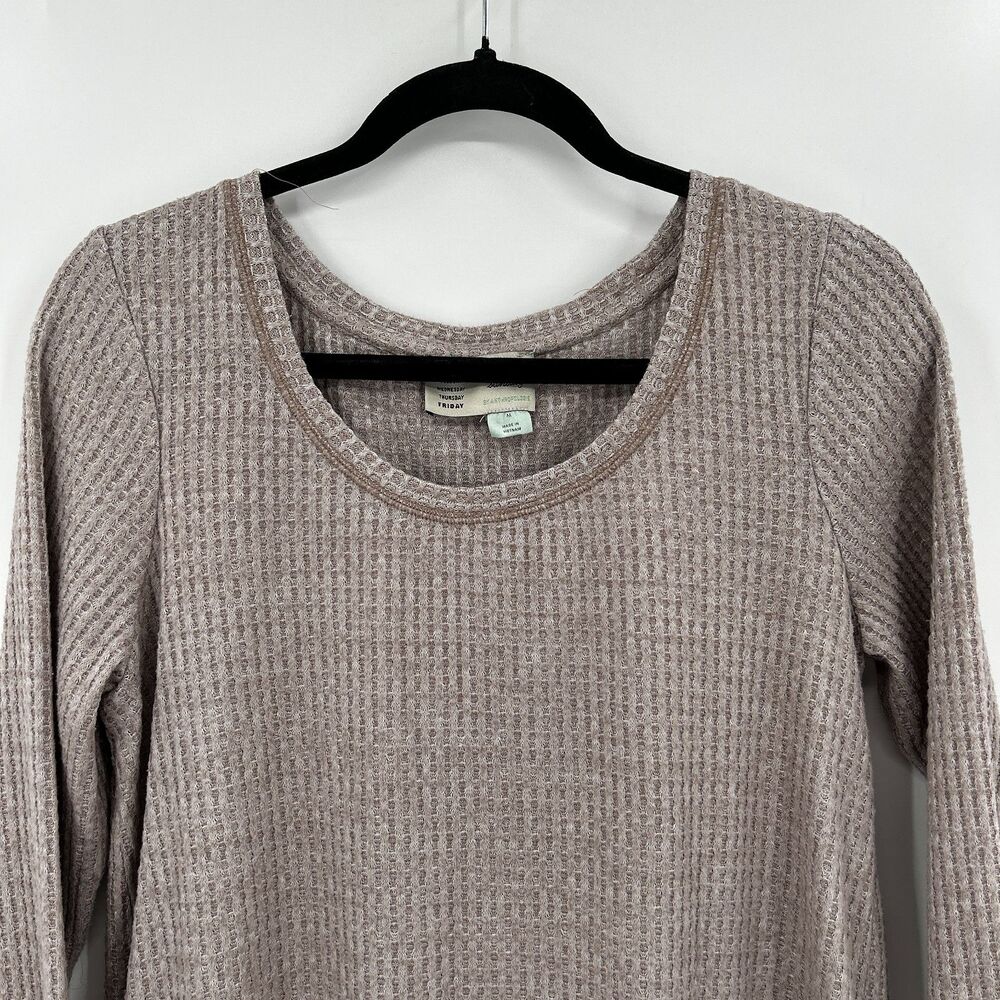 ANTHROPOLOGIE Saturday Sunday Waffle Knit Ruffle Cozy Jogger Lounge Set Medium - Picture 4 of 12